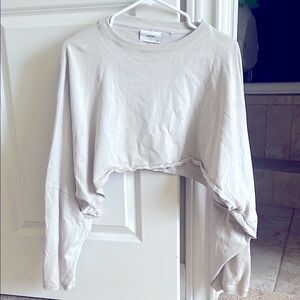 Joah Brown Cropped Slouchy Long Sleeve Top